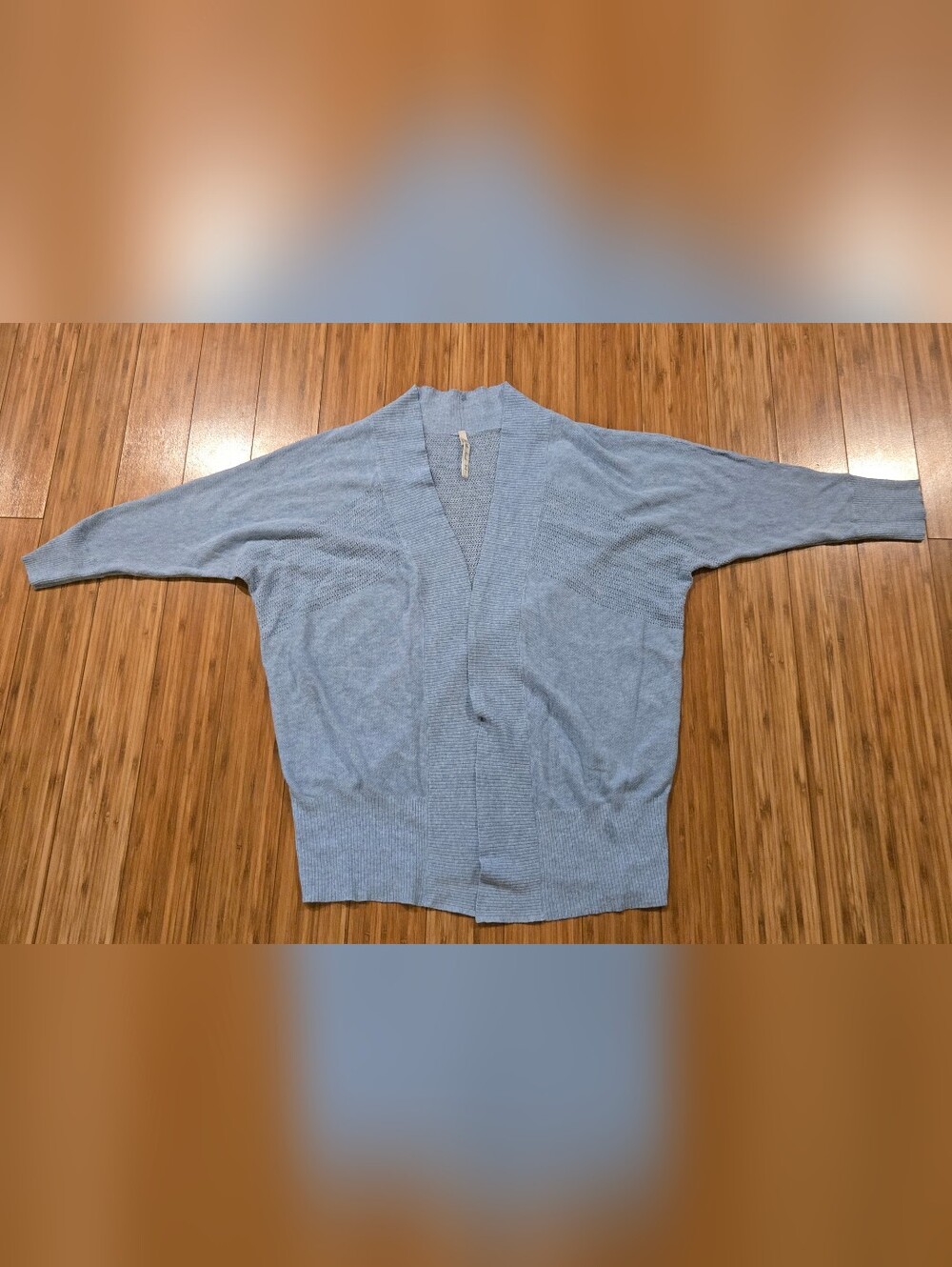Leo & Nicole Light Blue Open-Front Sweater Cardigan